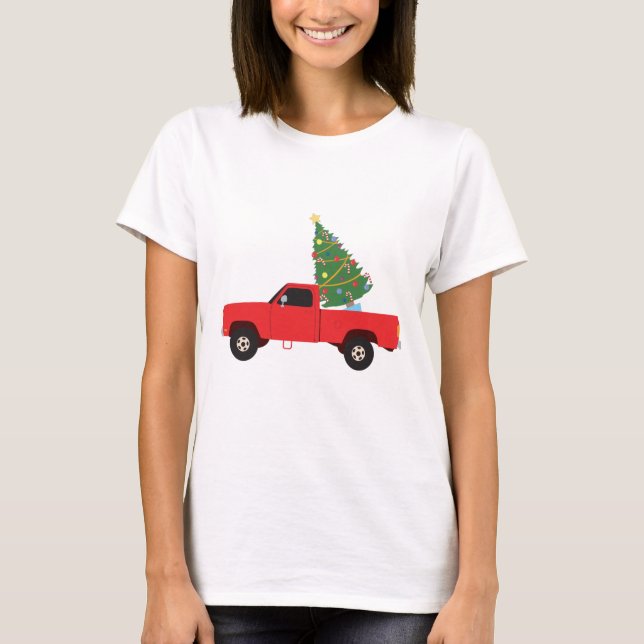 Camiseta Pickup Truck Árvore de Natal (Frente)