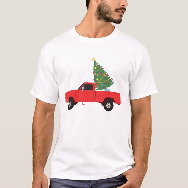 Camiseta Pickup Truck Árvore de Natal (Frente)