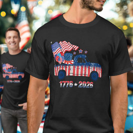 Camiseta Pickup Truck Flag 1776 2026 USA Celebration