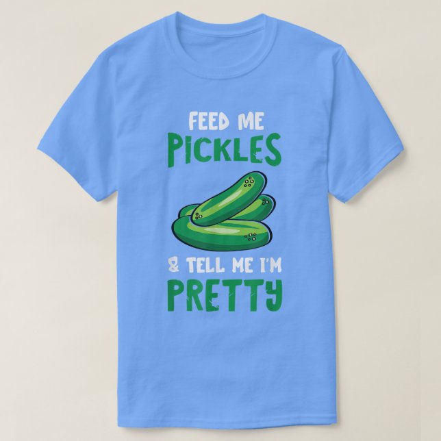Camiseta Picle Feed Me Cucumber Dill Colher Comida Vegetal (Frente do Design)