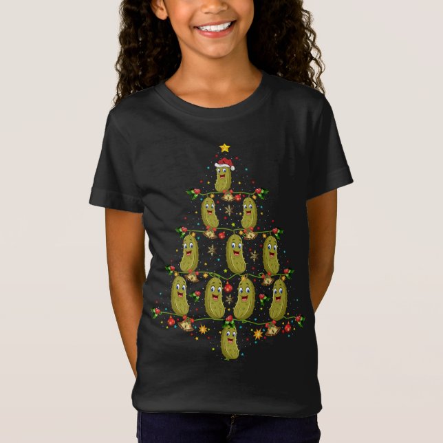 Camiseta Picle Xmas Tree Gift Santa Hat Pickle Fruta Chris (Frente)
