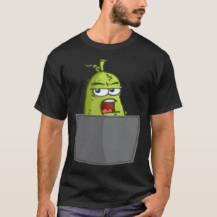 Camiseta Picles Bolsinho Falso Comida Vegana Pepino