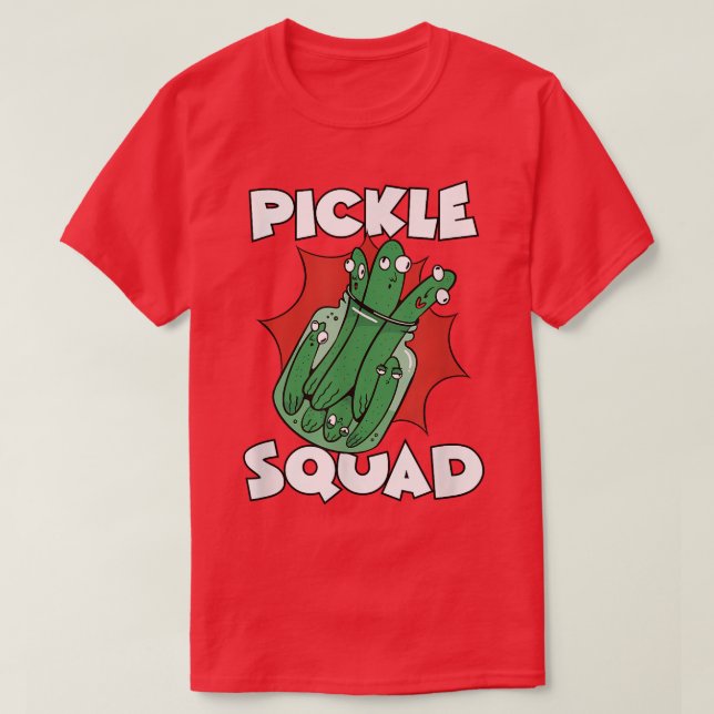 Camiseta Picles de Comida Verde Vegetal da Equipe Vegetaria (Frente do Design)