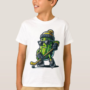 Camiseta Picles Engraçados Jogando Hóquei Humor Esportivo E