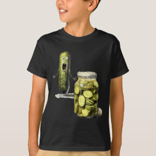 Camiseta Picles Engraçados Surpreendem Um Pepino E Um Jar D