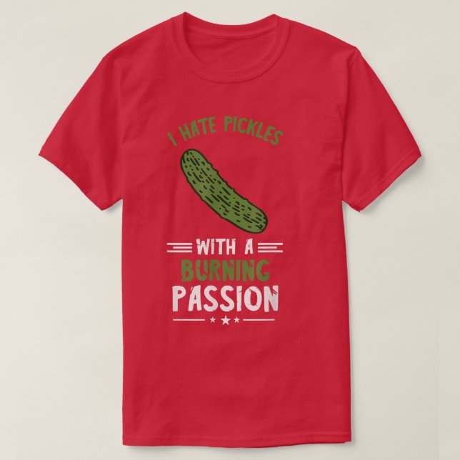Camiseta Picles I Odeia Picles Vegetarianos Comida Vegana (Frente do Design)