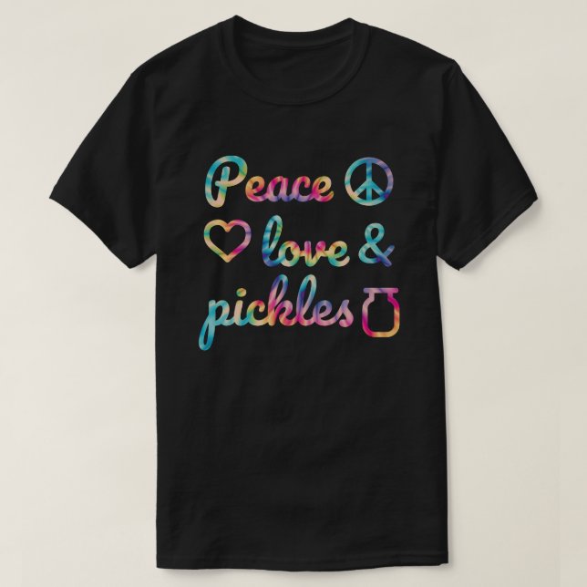 Camiseta Picles Peace & Love Pickle Lover Tie-Dye (Frente do Design)