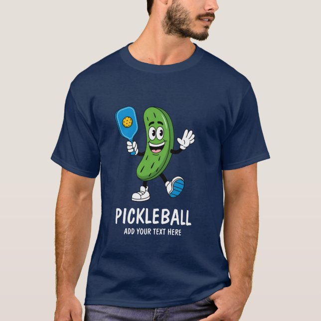 Camiseta Picles Personalizados Jogando Pickleball Engraçado (Frente)