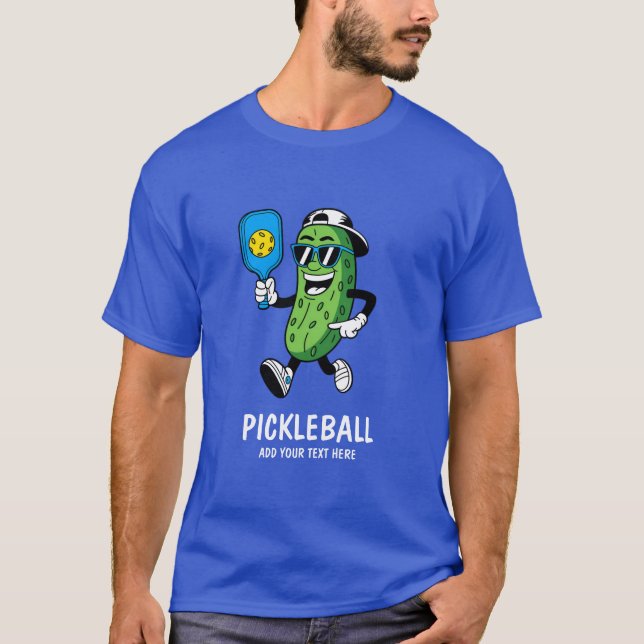 Camiseta Picles Personalizados Jogando Pickleball Engraçado (Frente)