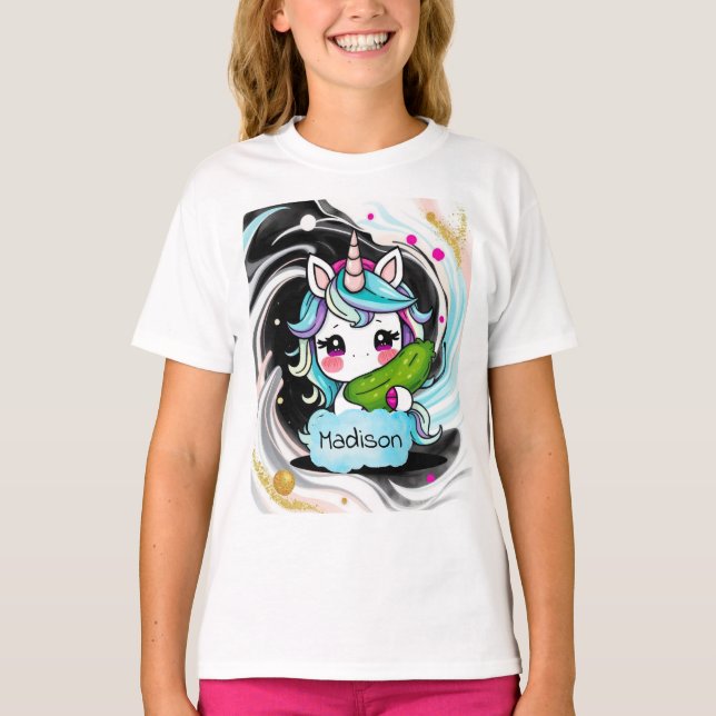 Camiseta Picles Unicórnio Personalizável  (Frente)