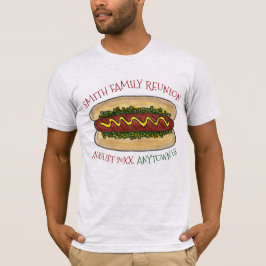 Camiseta Picnic Hot Dog Personalizado de Cookout de Reunião