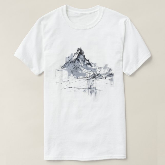 Camiseta Pico de montanha abstrato (Frente do Design)