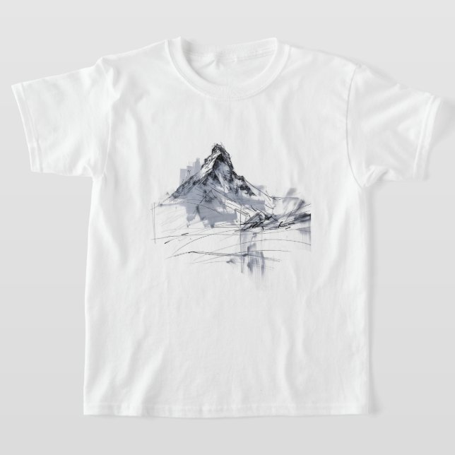 Camiseta Pico de montanha abstrato (Postura )