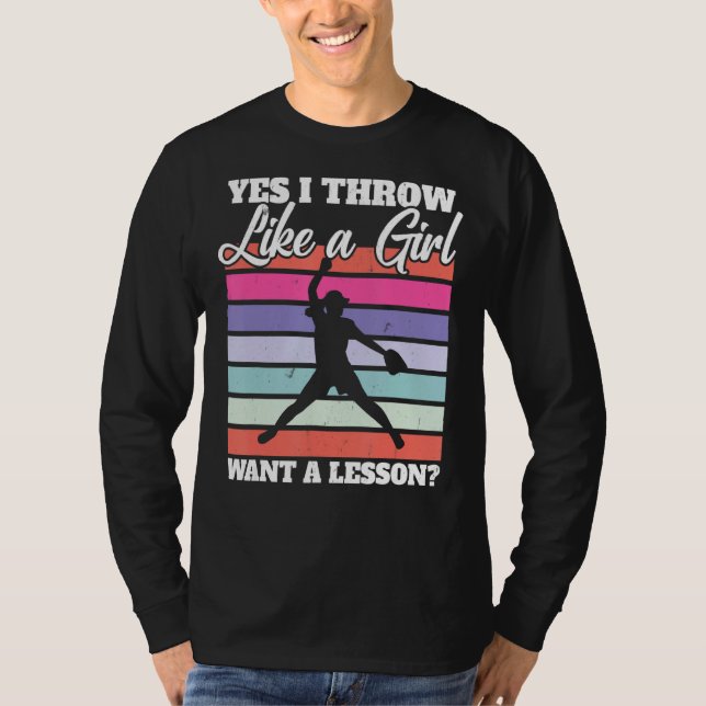 Camiseta Pico De Softball Sim, Jogo Como Uma Garota Quer Um (Frente)