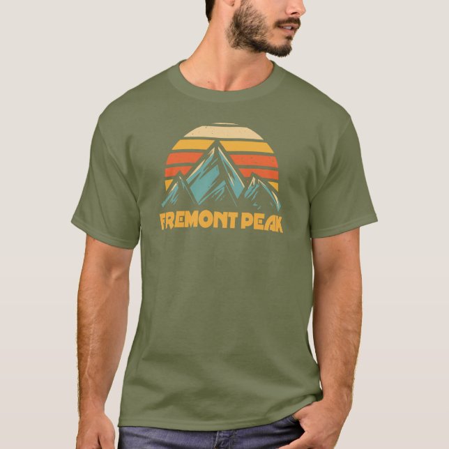 Camiseta Pico Fremont Wyoming Turquesa Retro (Frente)