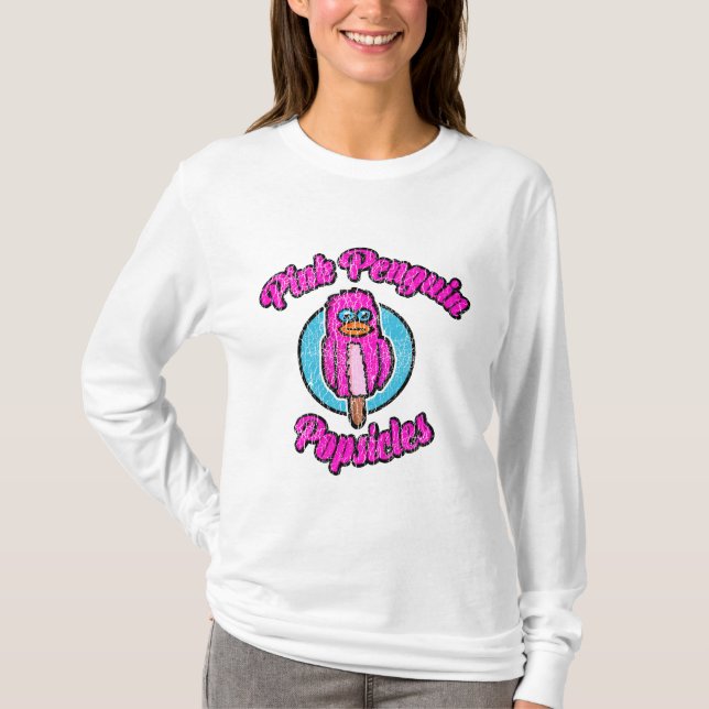 Camiseta Picolé de Pinguim Rosa (Frente)