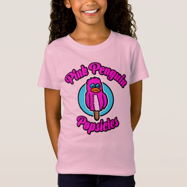 Camiseta Picolé de Pinguim Rosa (Frente)