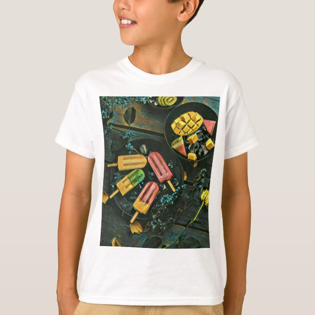 Camiseta picolé de sorvete colorida (Frente)