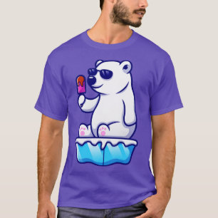 Camiseta Picolé Legal De Urso Polar, Cujo Gato Coma Em Cart