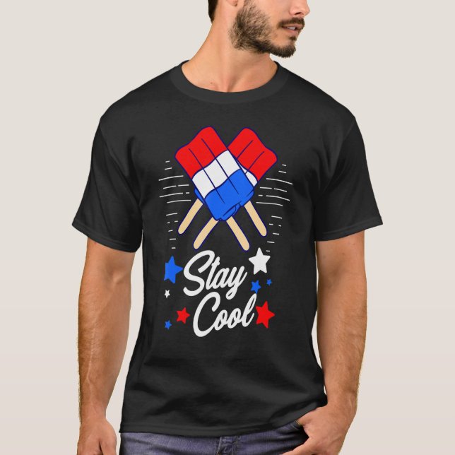 Camiseta Picolé Permaneça Legal Ice Pop de 4 De Julho Vac (Frente)