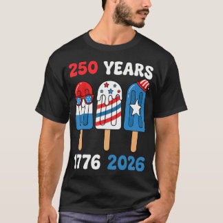 Camiseta Picolé Retro 4 De Julho Patriótico 1776 2026