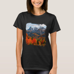 Camiseta Picos de montanha do vale outonal alpino cênico