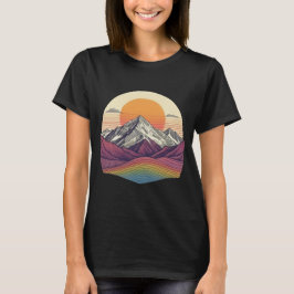 Camiseta Picos radiantes no pôr do sol