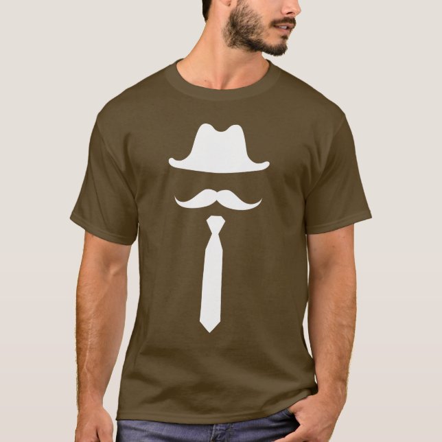 Camiseta Pictograma de bigode e cowboy (Frente)