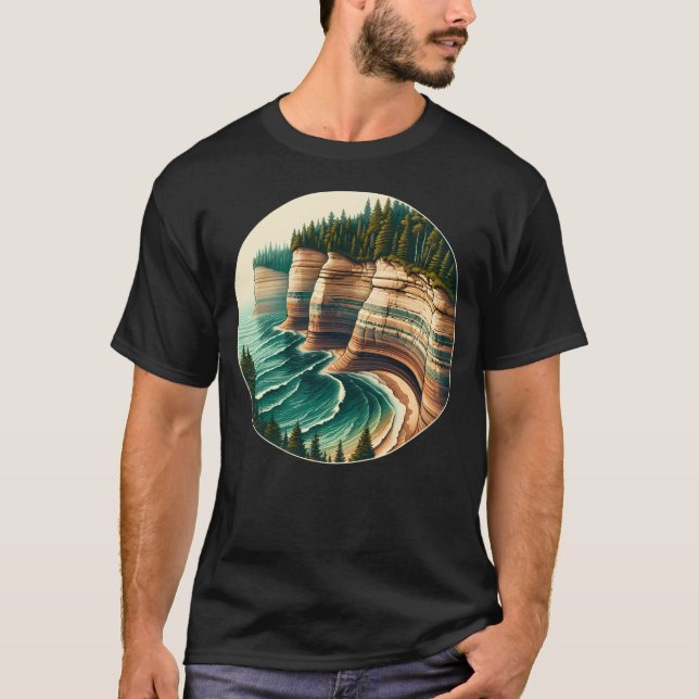 Camiseta Picture Rocks National Lakeshore (Frente)