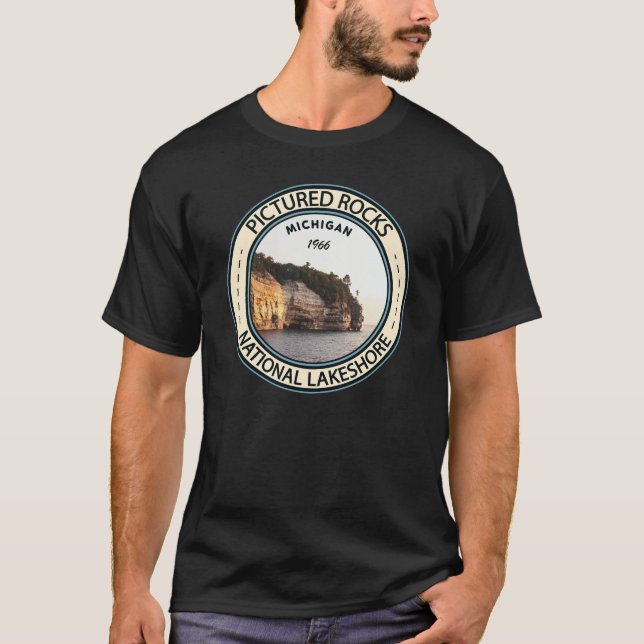 Camiseta Picture Rocks National Lakeshore Crachá Michigan (Frente)