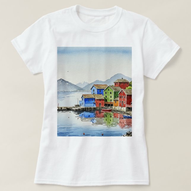 Camiseta Picturesque fishing village (Frente do Design)