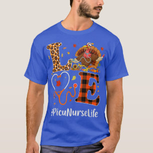 Camiseta Picu Nurse Love Ação de Graças Leopard Stethoscope