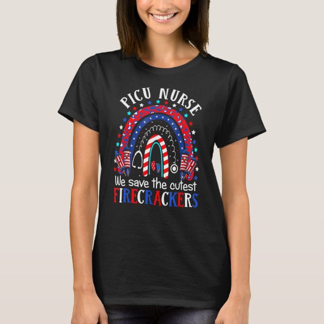 Camiseta PICU Nurses Cutest Firecrackers Pediatric Nurse 4t (Frente)