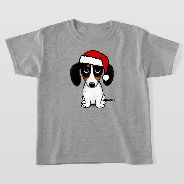Camiseta Piebald Dachshund Papais noeis Cute Wiener (Postura )