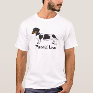 Camiseta Piebald Love Dachshund T-Shirt (marcas pretas)