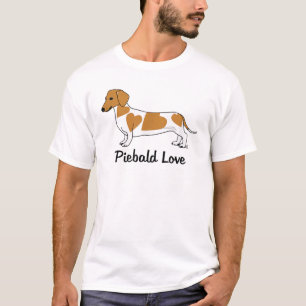 Camiseta Piebald Love Dachshund T-Shirt (marcas vermelhas)
