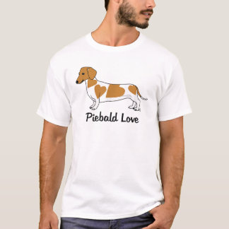 Camiseta Piebald Love Dachshund T-Shirt (marcas vermelhas)