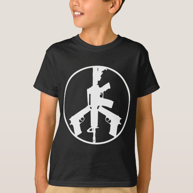Camiseta Piece Peace Guns Black T Shirt| Tinta personalizad (Frente)
