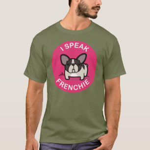 Camiseta Pied rajado cor-de-rosa eu falo Frenchie