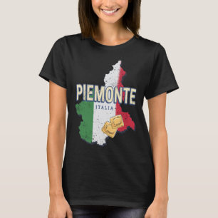 Camiseta Piemonte Itália Retro Região Mapa Vintage Pasta So