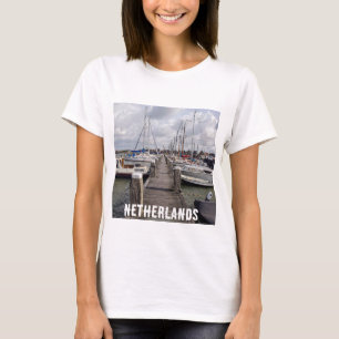 Camiseta Pier com barcos e iates em Marken Países Baixos T