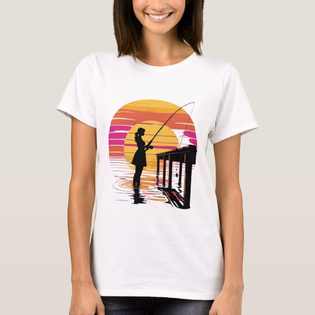 Camiseta Pier Fishing Girl (Frente)