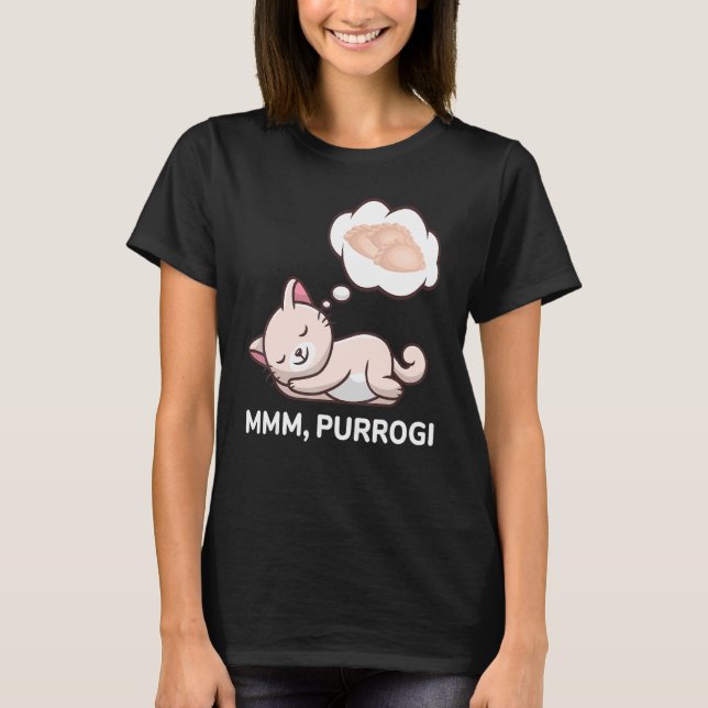 Camiseta Pierogi Cat Comida Polonesa (Frente)