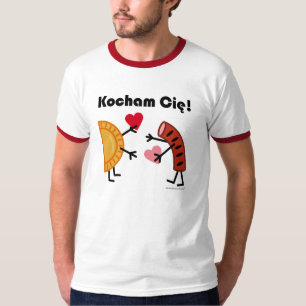 Camiseta Pierogi & Kielbasa - Kocham Cie! (Eu te amo!)