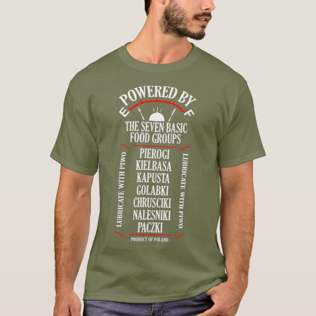 Camiseta Pierogi Kielbasa Paczki Comida Polonesa Dia da Cui (Frente)