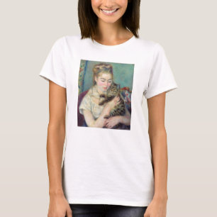 Camiseta Pierre-Auguste Renoir - Mulher com um Gato