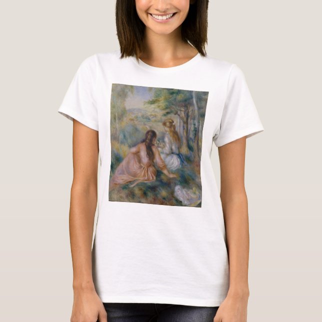 Camiseta Pierre Auguste Renoir | no prado (Frente)