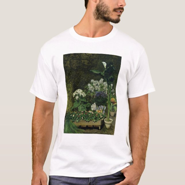 Camiseta Pierre flores de Renoir um | em uma estufa (Frente)