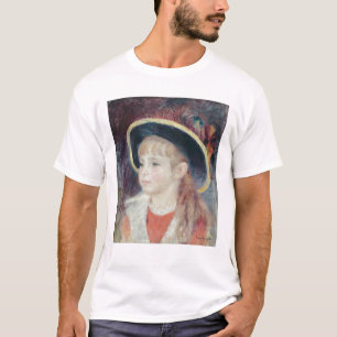 Camiseta Pierre uma rapariga de Renoir em um chapéu azul
