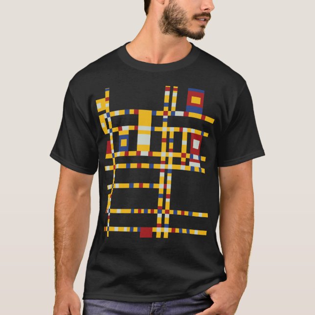 Camiseta Piet Mondrian - Boogie Woogie Modern Art da Broadw (Frente)